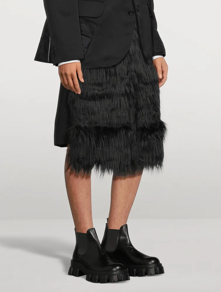 COMME DES GARÇONS HOMME PLUS Wool-Blend Faux Fur Shorts