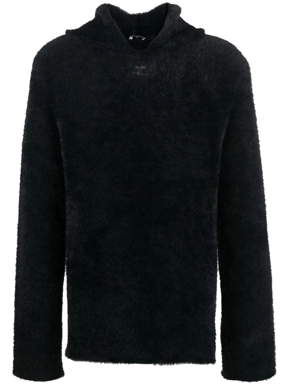 COURREGS Faux Fur Embroidered Hoodie for Men - Perfect Addition to Your FW23 Wardrobe