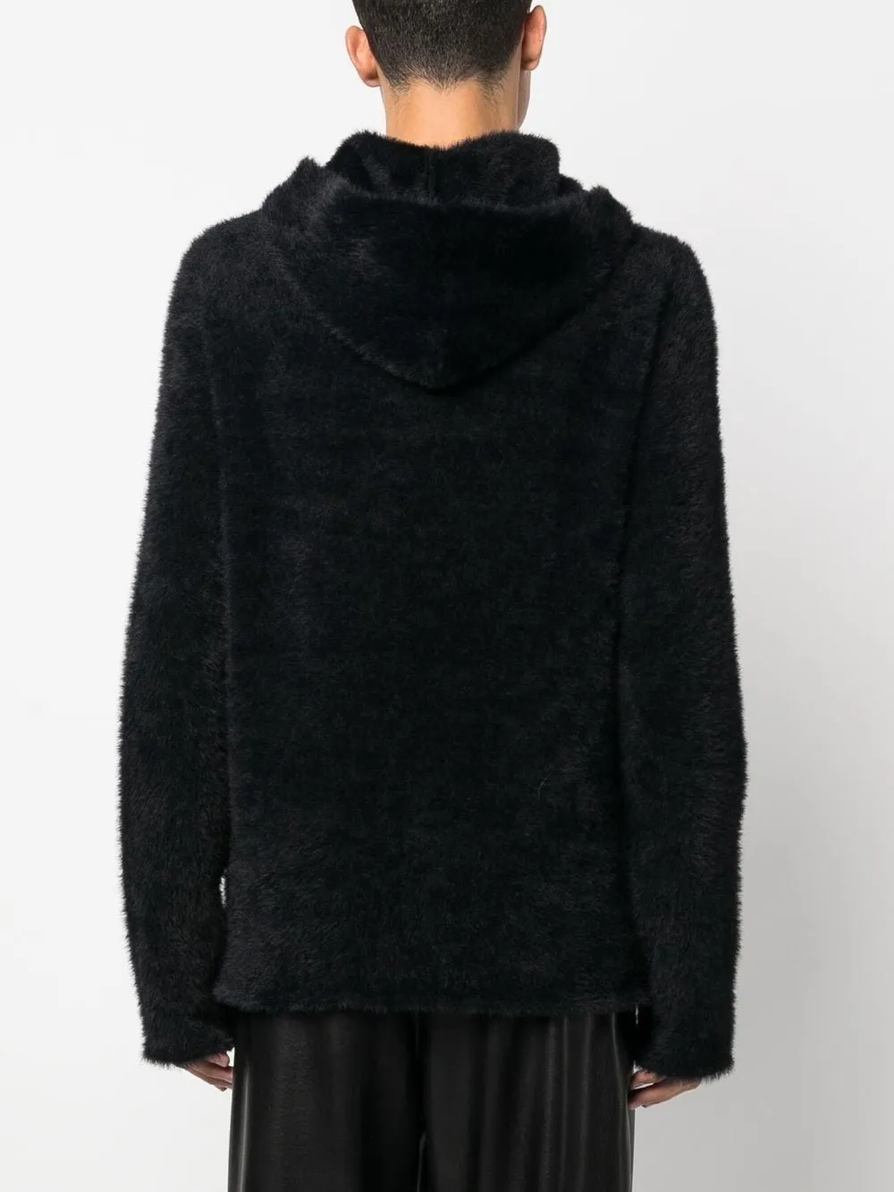 COURREGS Faux Fur Embroidered Hoodie for Men - Perfect Addition to Your FW23 Wardrobe