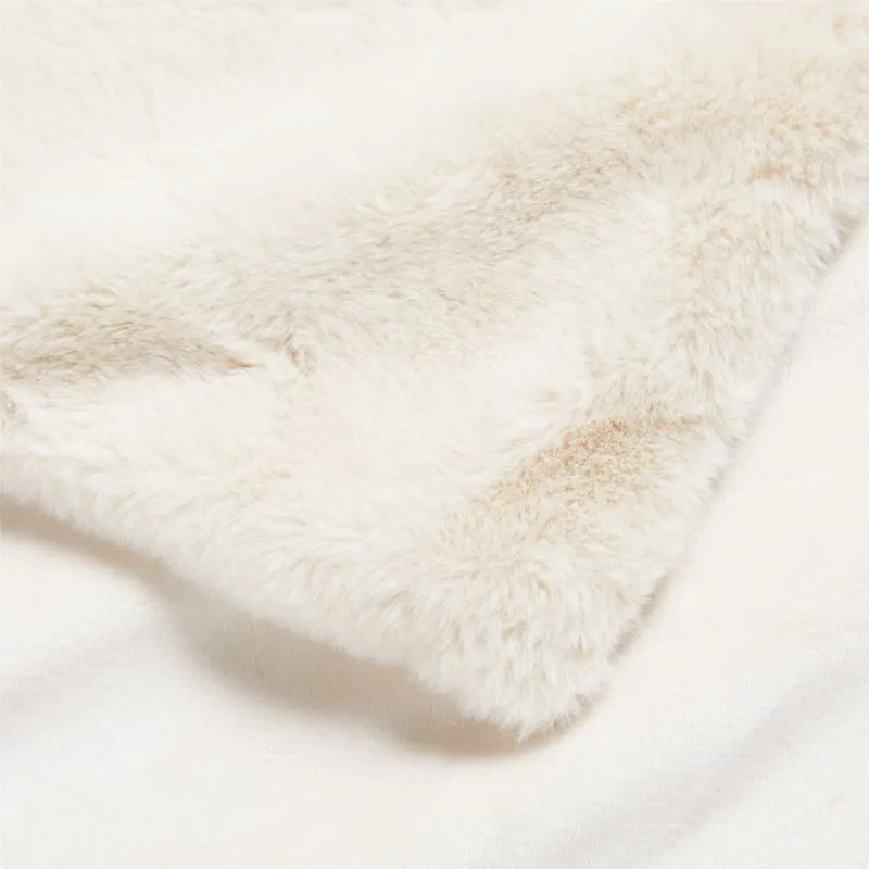 Crate&Barrel Calm Beige Faux Fur Baby Stroller Blanket