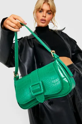 Croc Buckle Shoulder Bag