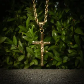 Crucifix Cross Necklace in Yellow Gold