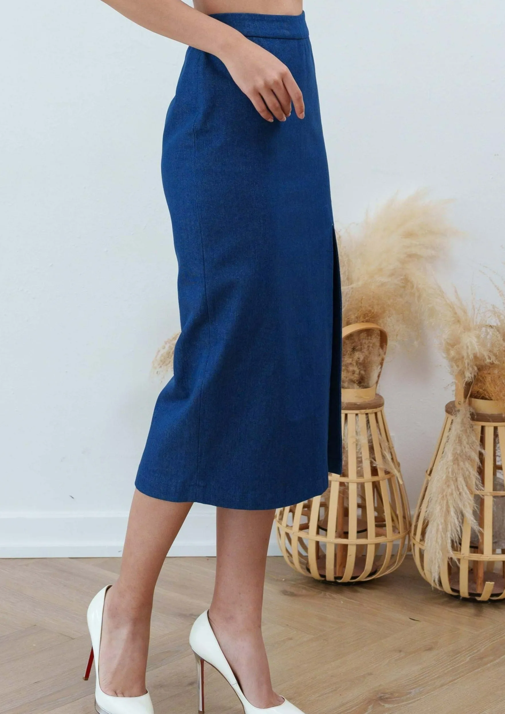 Denim Midi Skirt