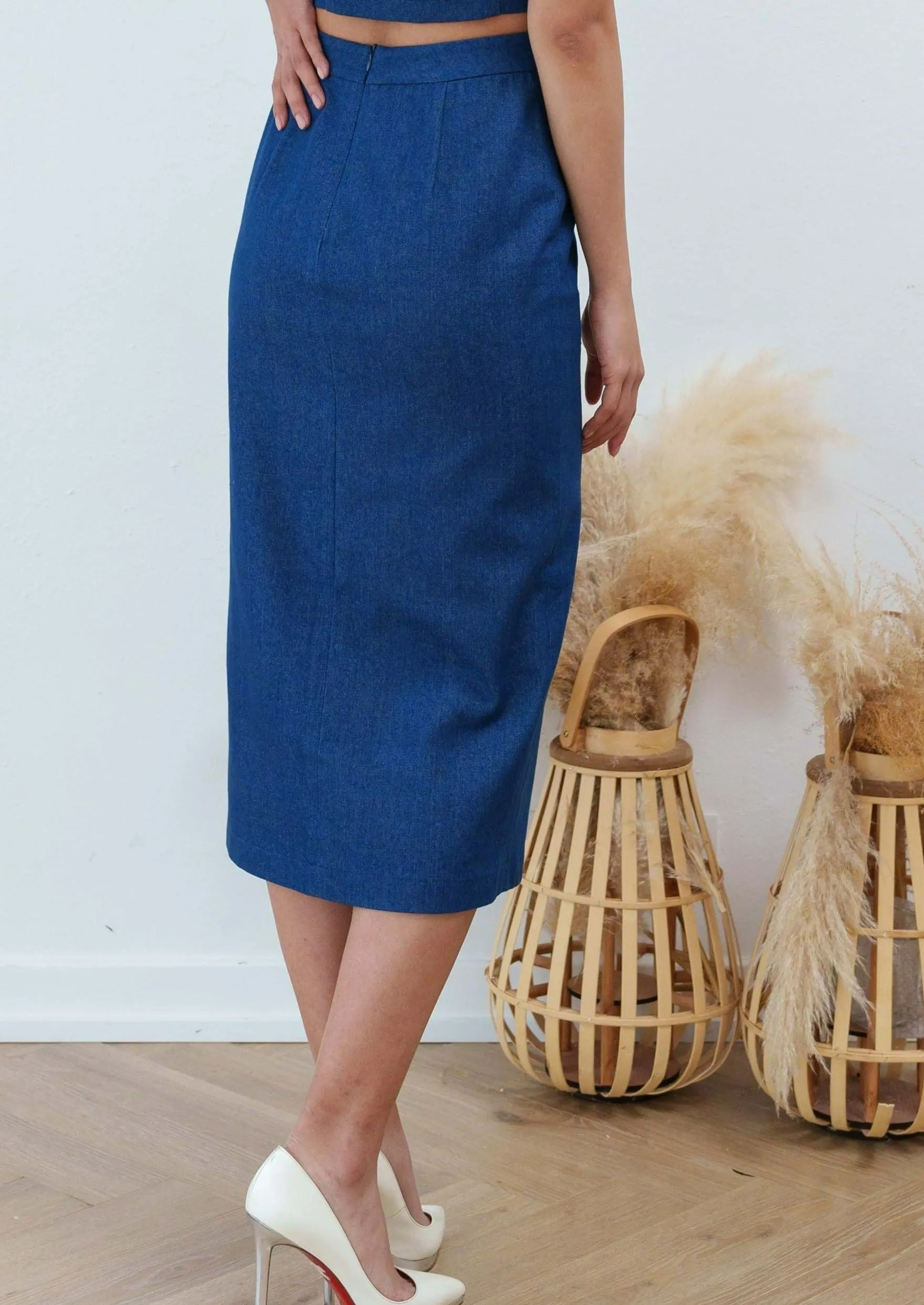 Denim Midi Skirt