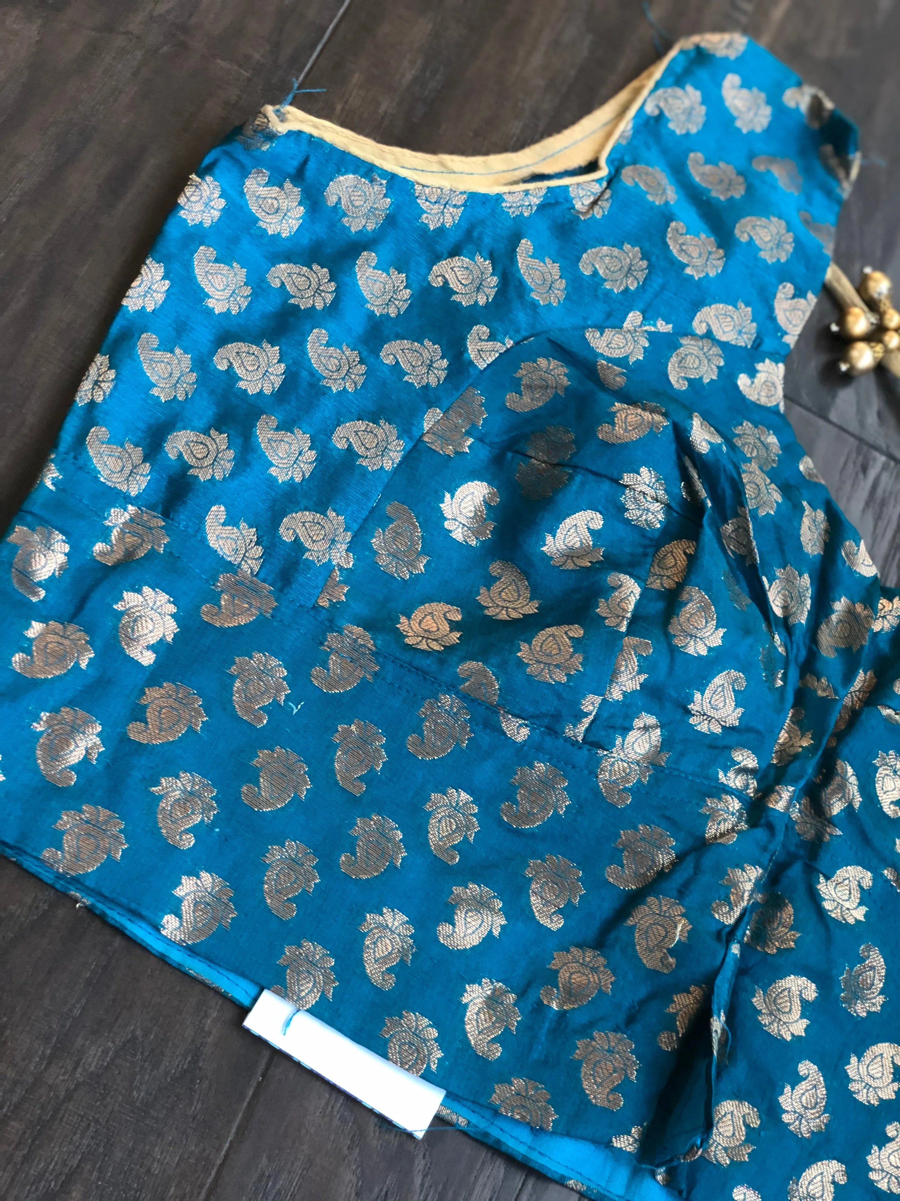 Designer Blouse - Blue Zari Brocade