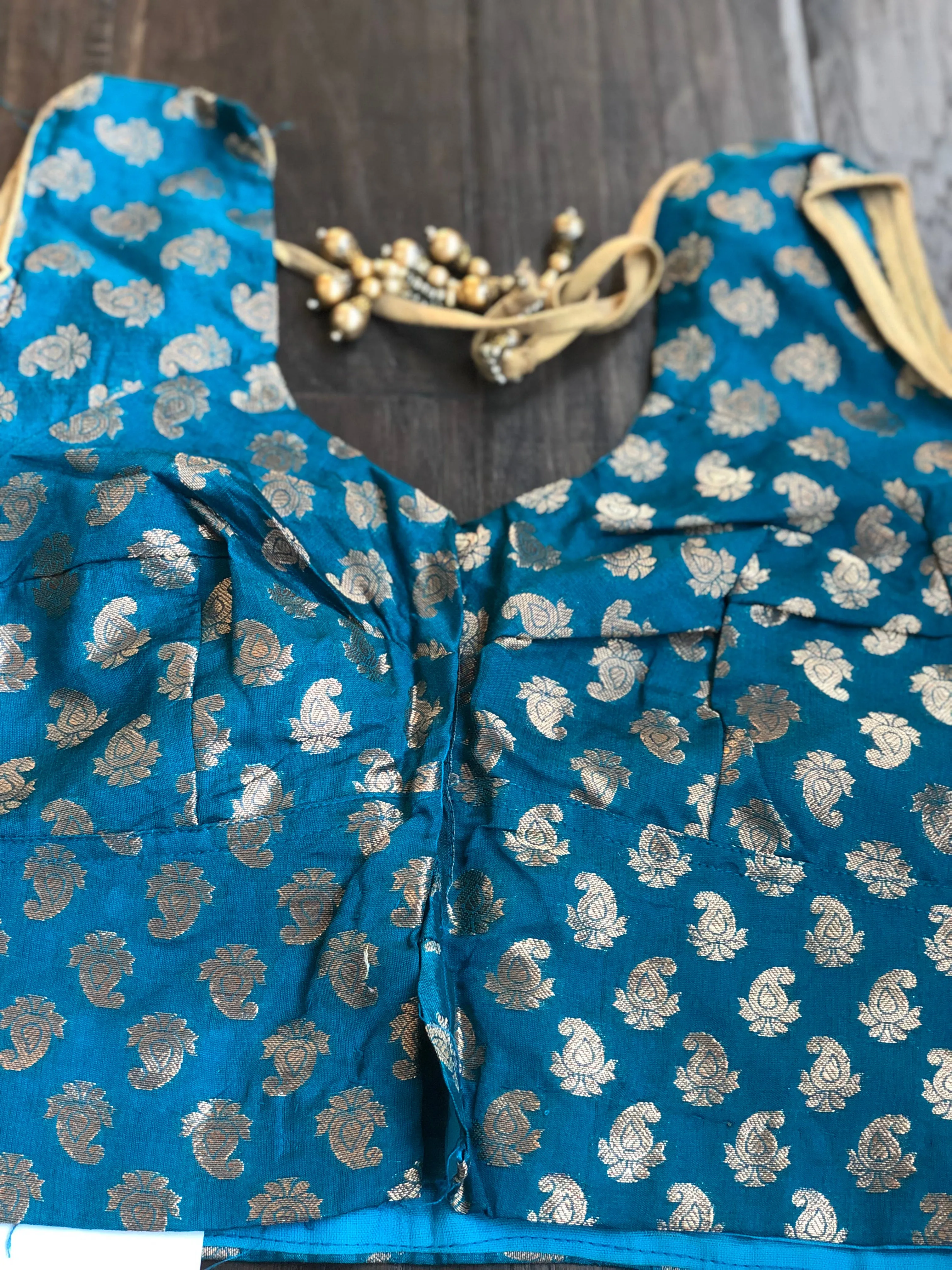 Designer Blouse - Blue Zari Brocade