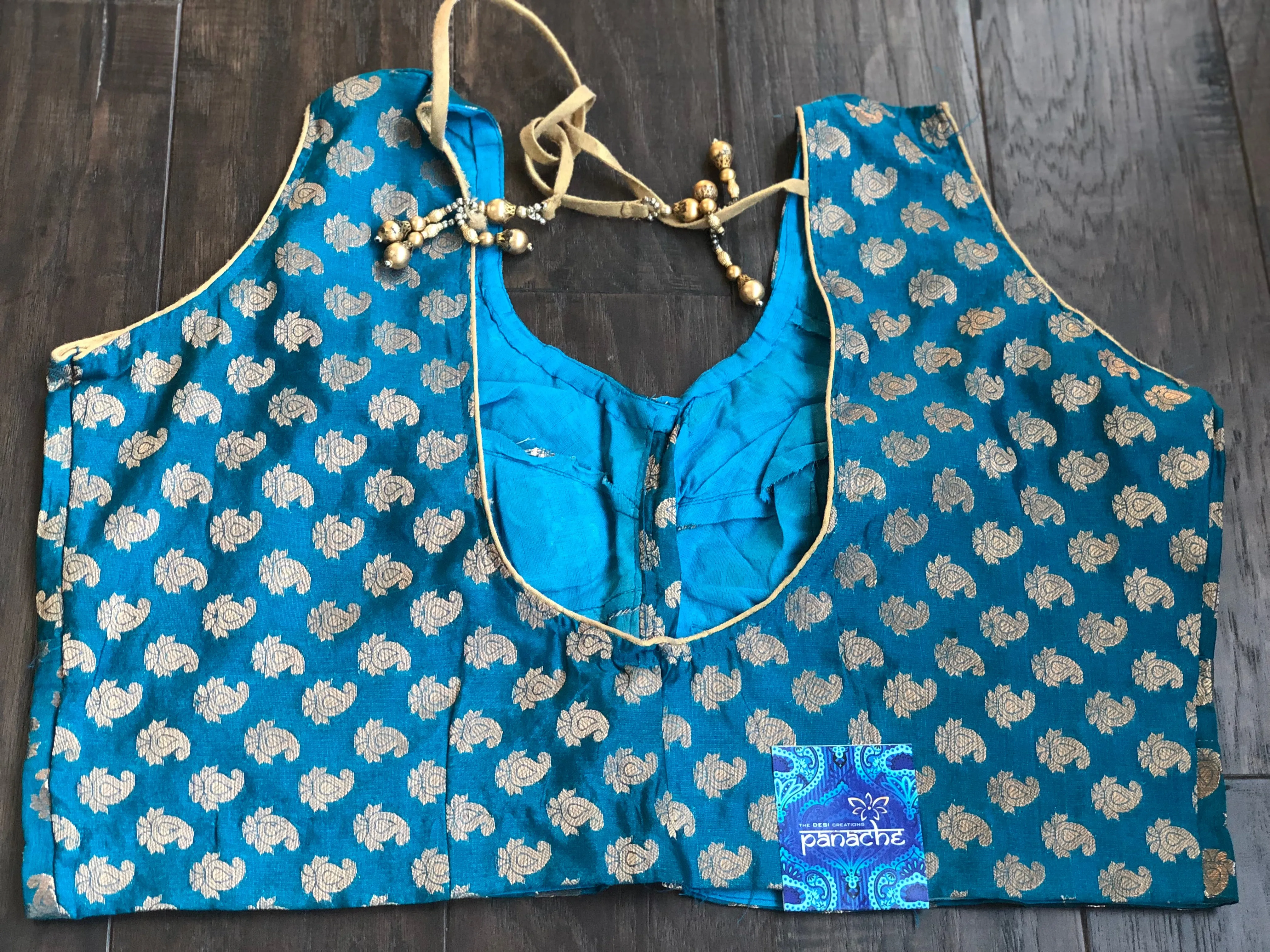 Designer Blouse - Blue Zari Brocade