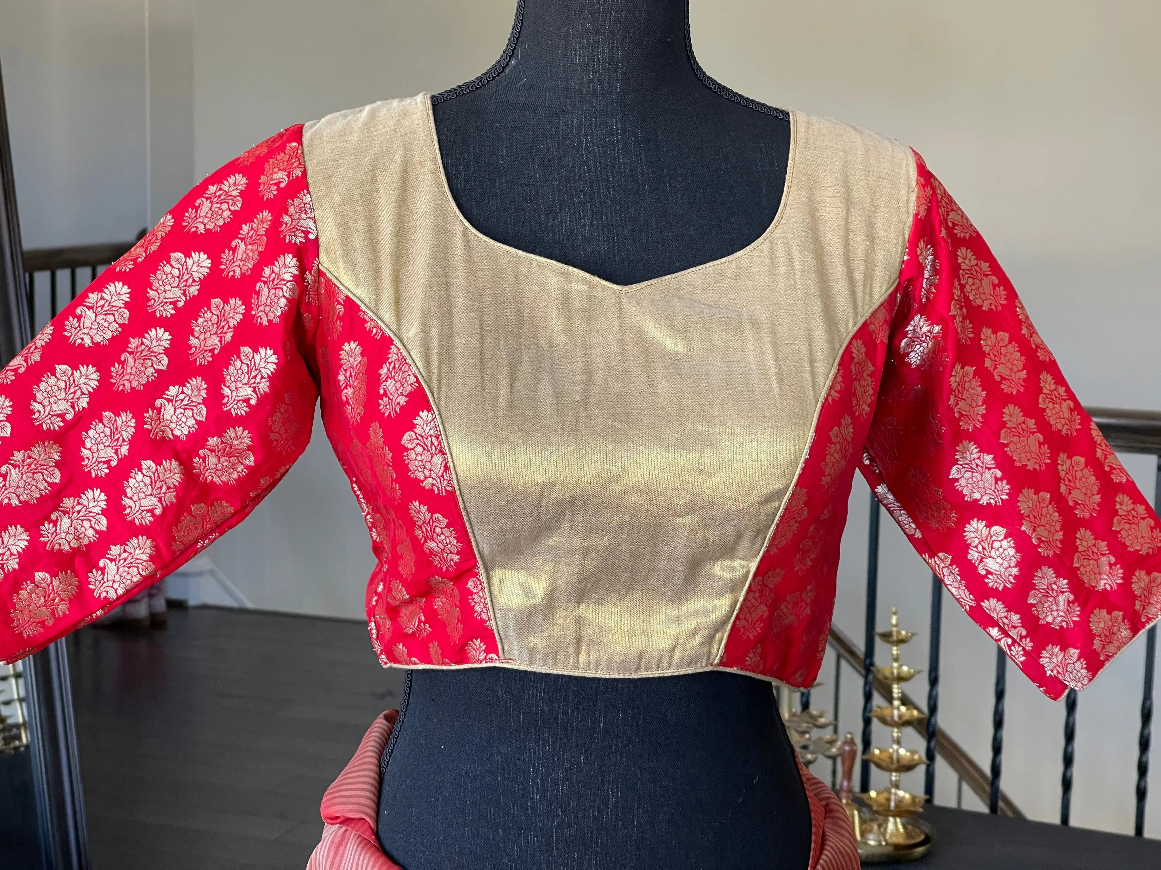 Designer Blouse - Red Brocade