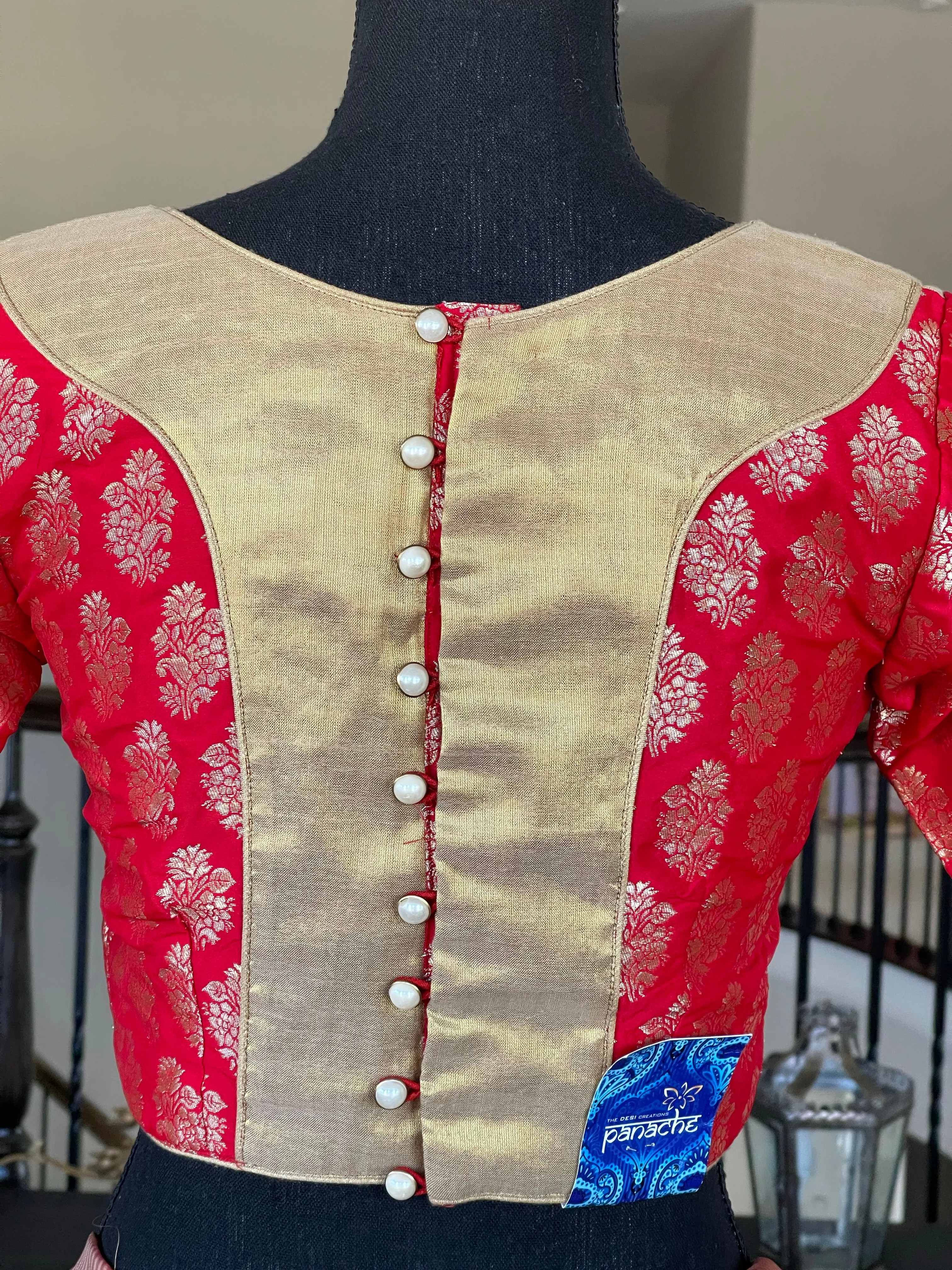 Designer Blouse - Red Brocade