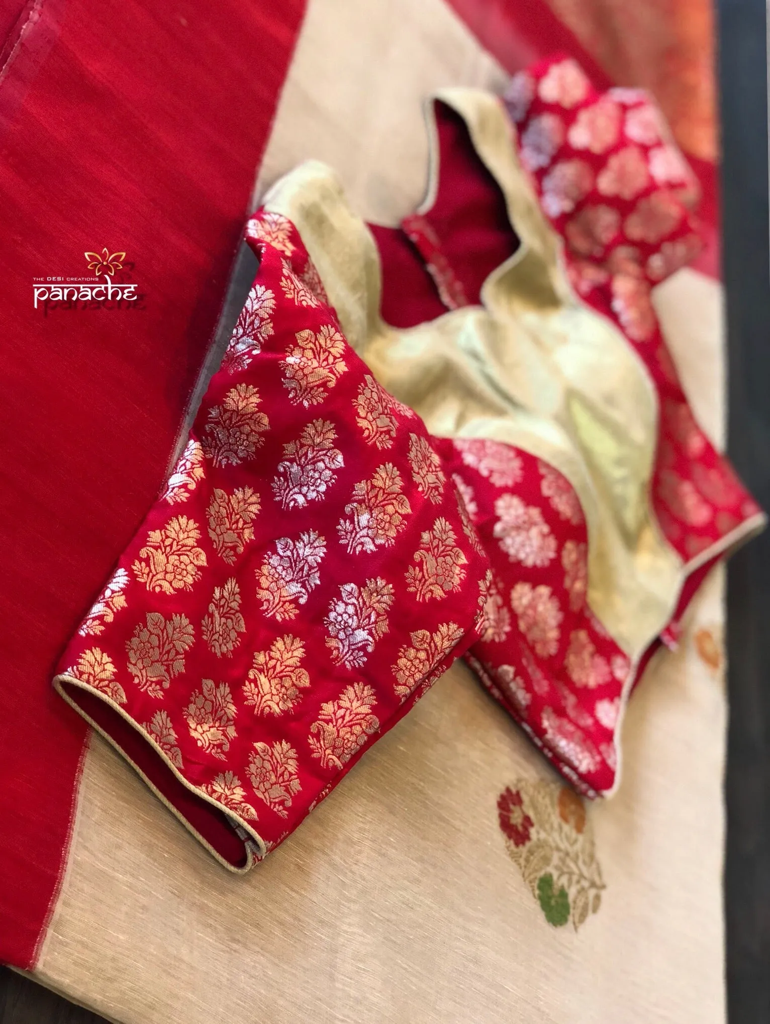 Designer Blouse - Red Brocade