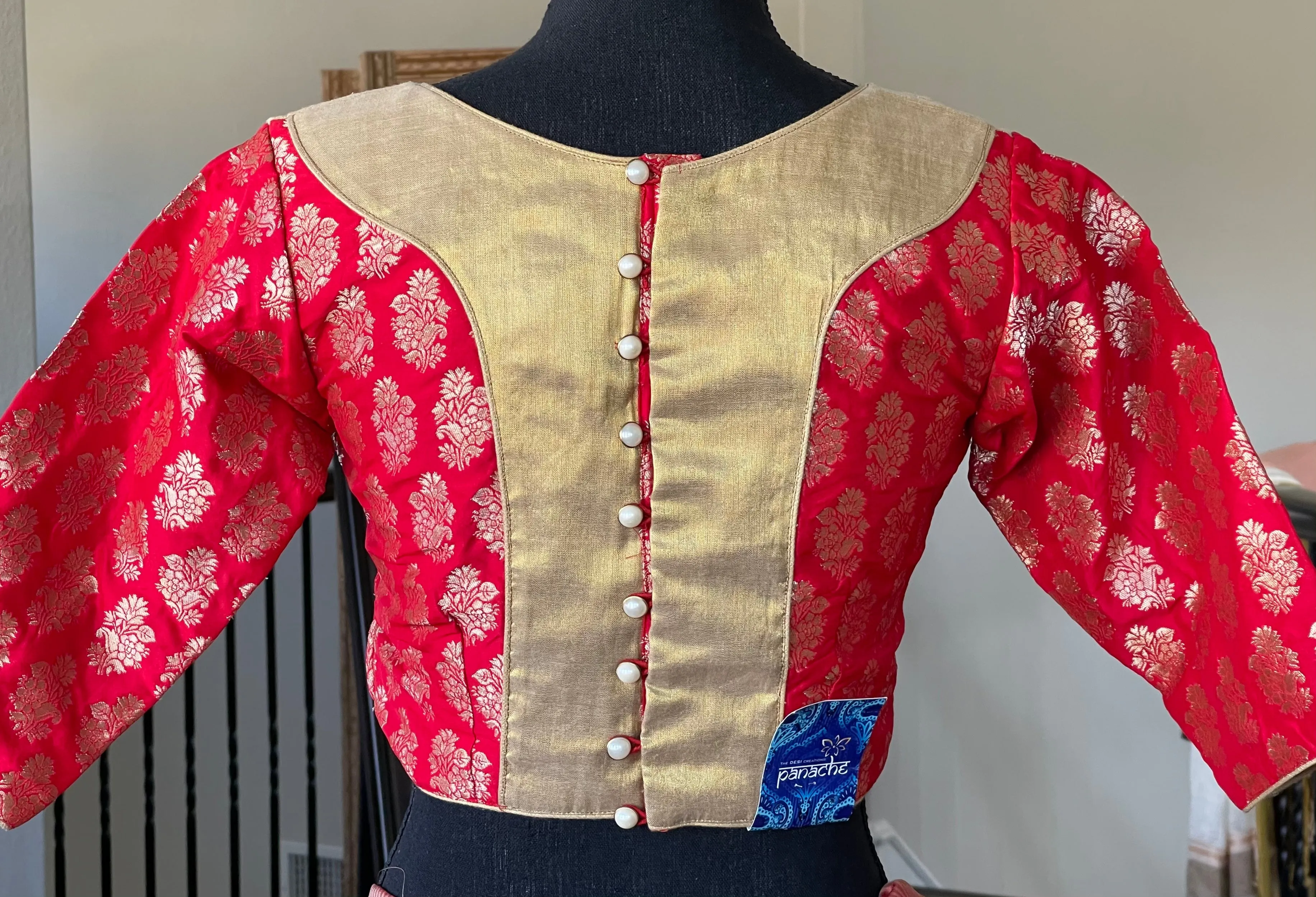 Designer Blouse - Red Brocade