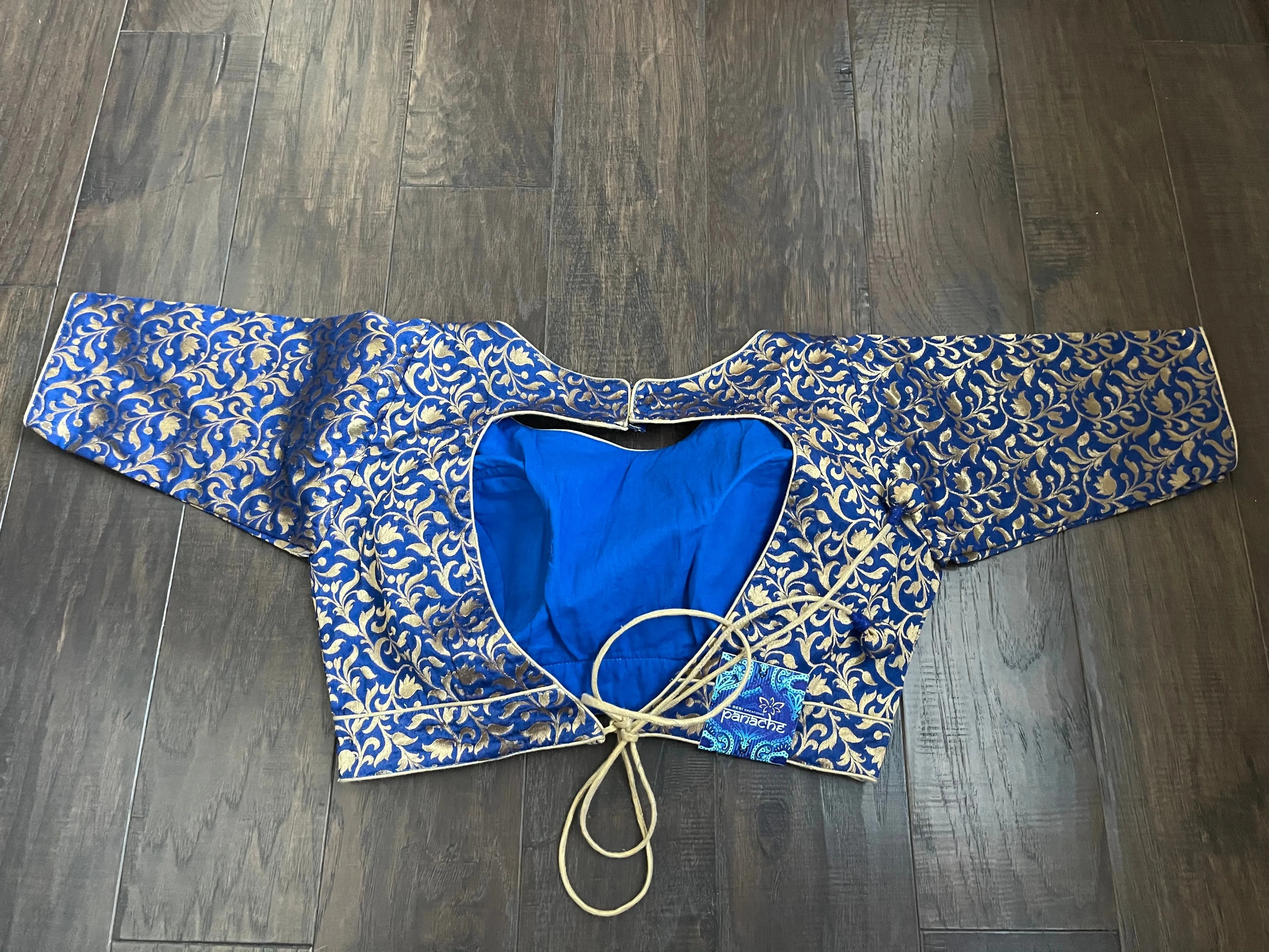 Designer Blouse - Royal Blue Brocade