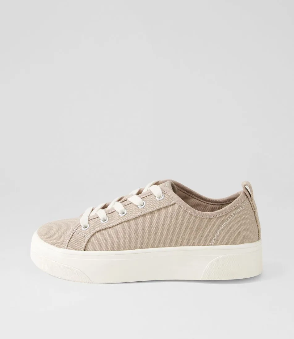 DIANA FERRARI Daelin Stone White Canvas Sneakers