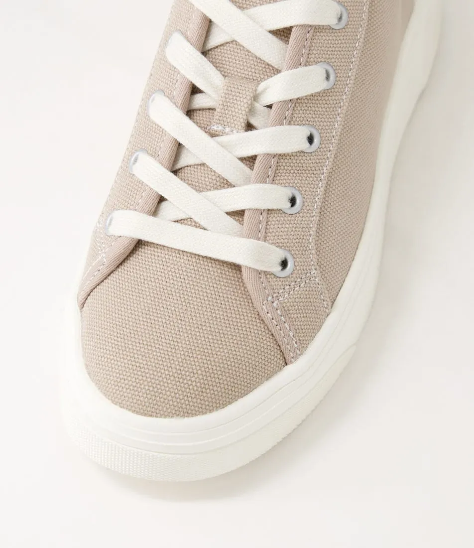 DIANA FERRARI Daelin Stone White Canvas Sneakers