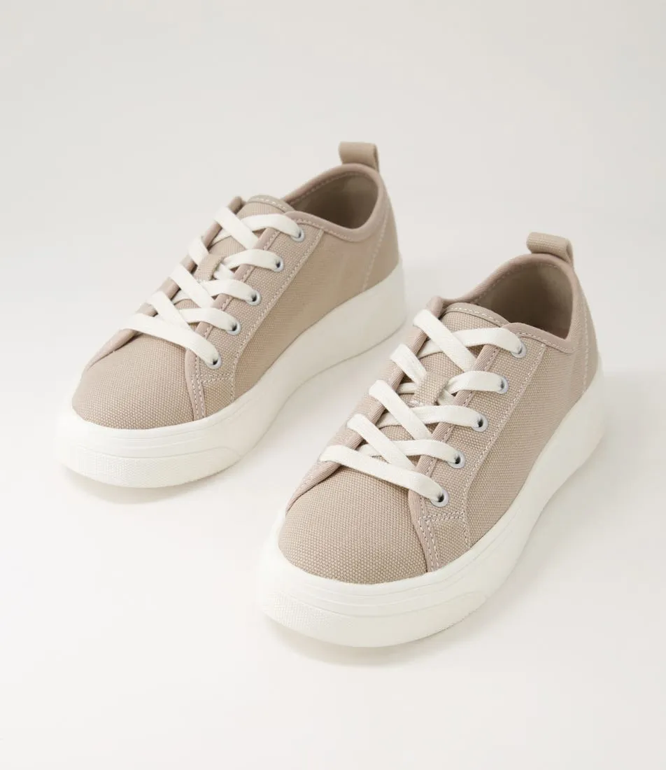 DIANA FERRARI Daelin Stone White Canvas Sneakers