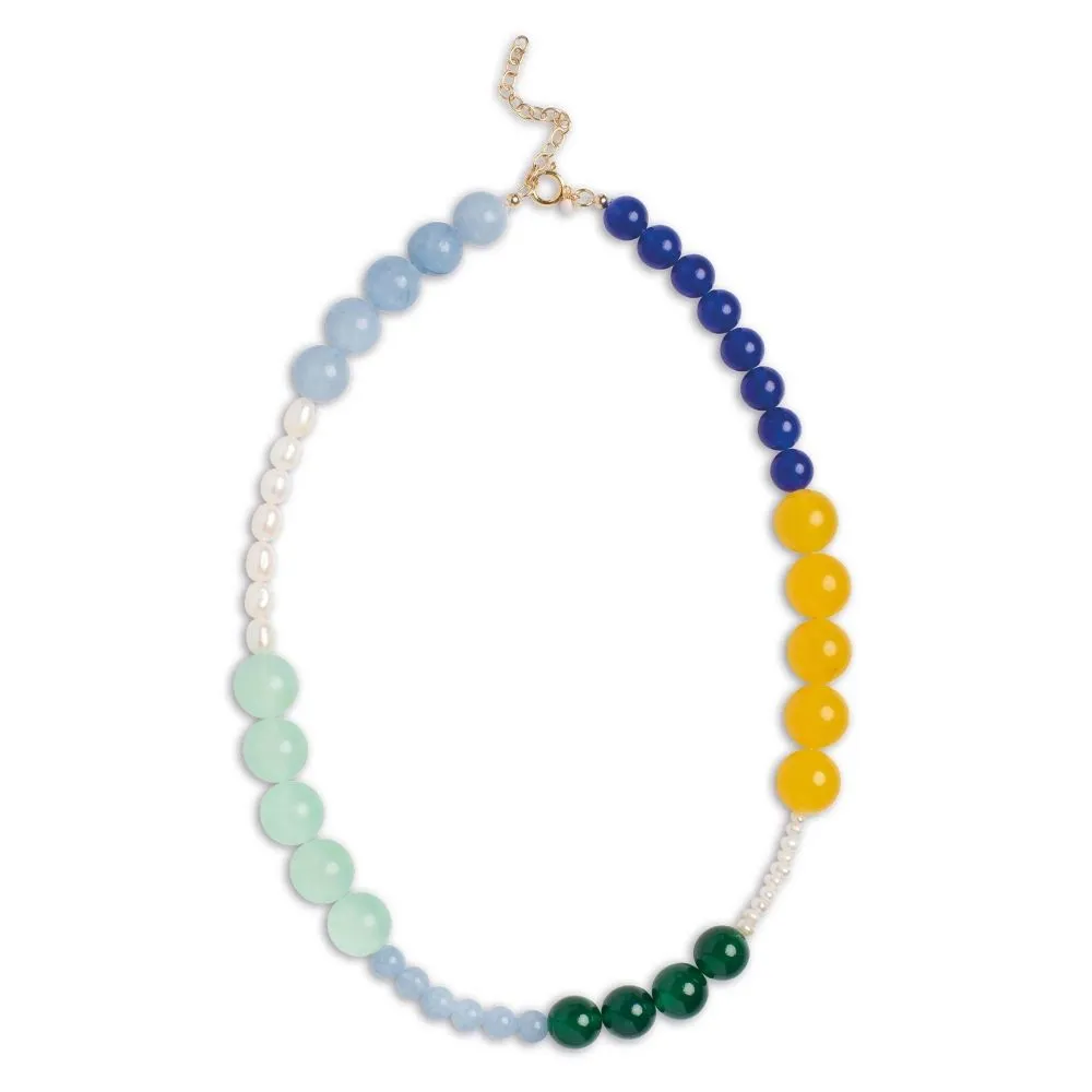 Enamel Copenhagen Tanya Necklace - Green / Blue / Yellow / Pearls