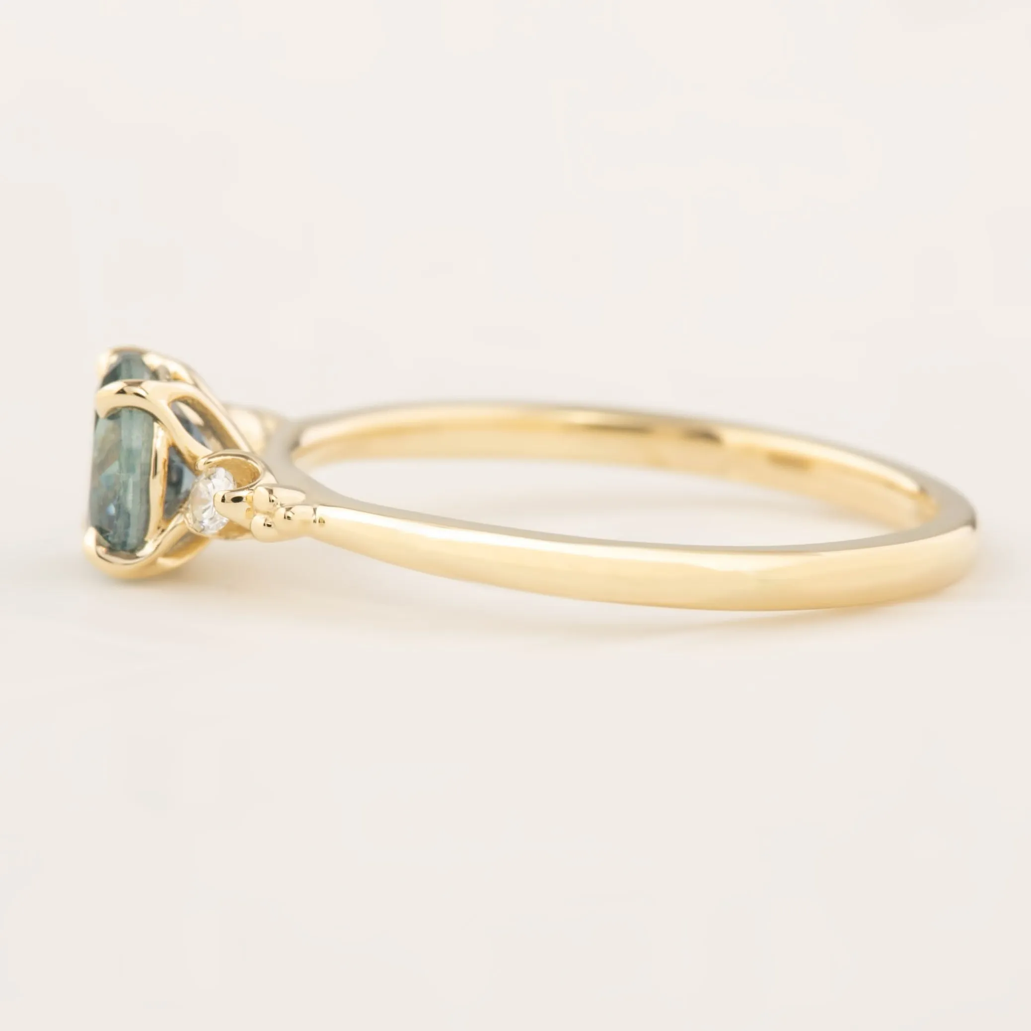 Estel Ring - 1.04ct Blue Green Montana Sapphire (One of a kind)