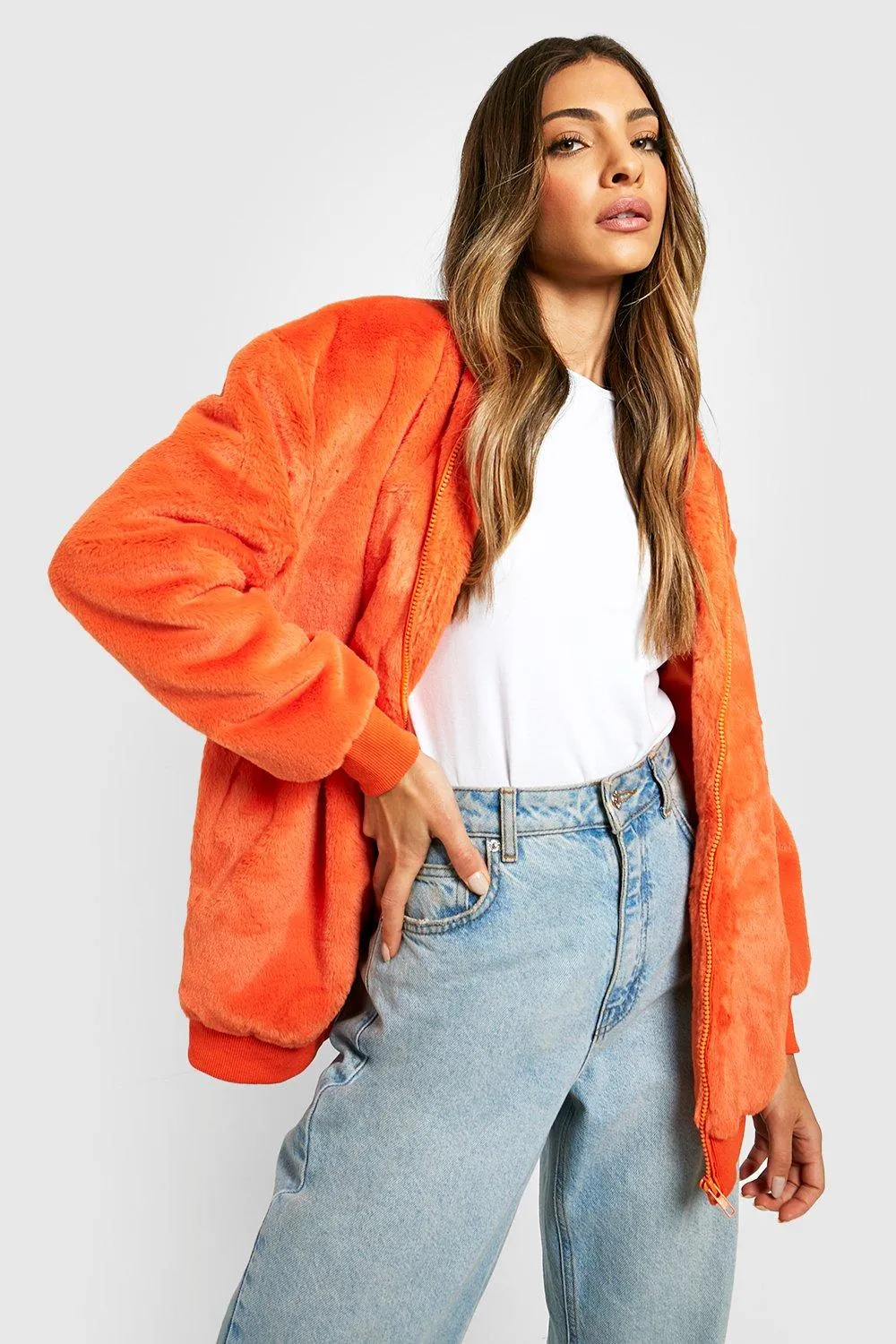 Faux Fur Bomber Jacket