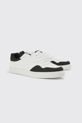 Faux Leather Panel Detail Sneakers