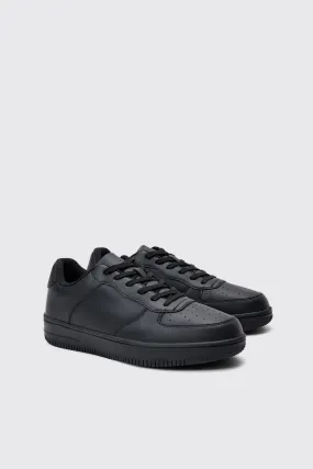 Faux Leather Panel Sneakers