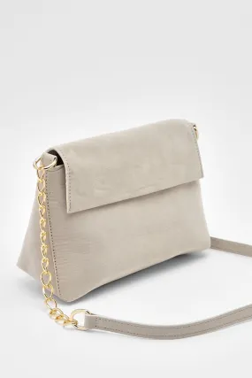 Faux Suede Chain Cross Body Bag