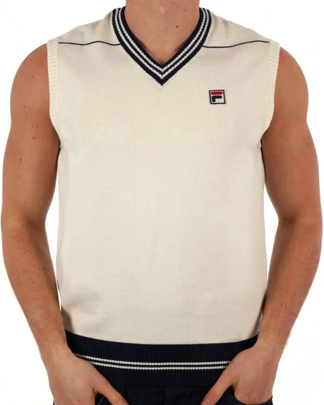 Fila Vintage Knitted Tank Vest Gardenia