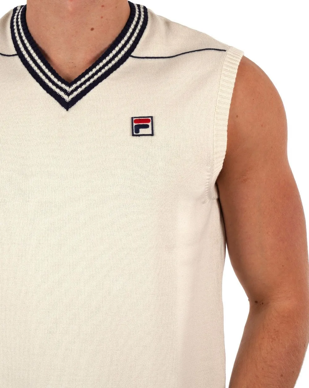 Fila Vintage Knitted Tank Vest Gardenia