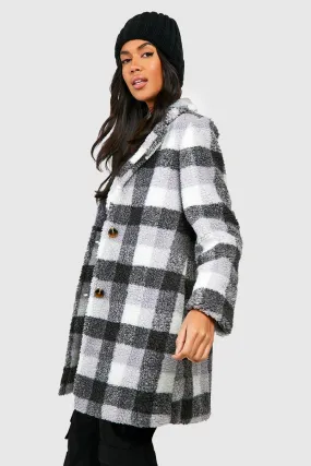 Flannel Teddy Faux Fur Coat