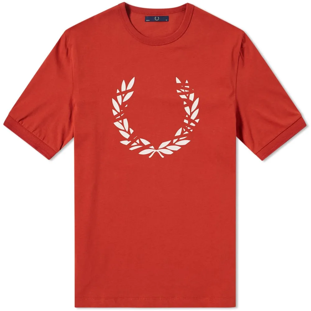 Fred Perry Laurel Scratched Printed TeeConstructivist Red