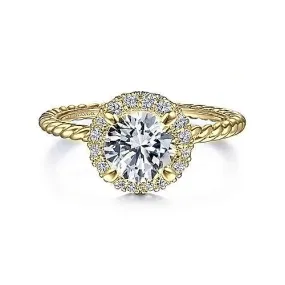 Gabriel Natala 14K Yellow Gold Round Diamond Engagement Ring