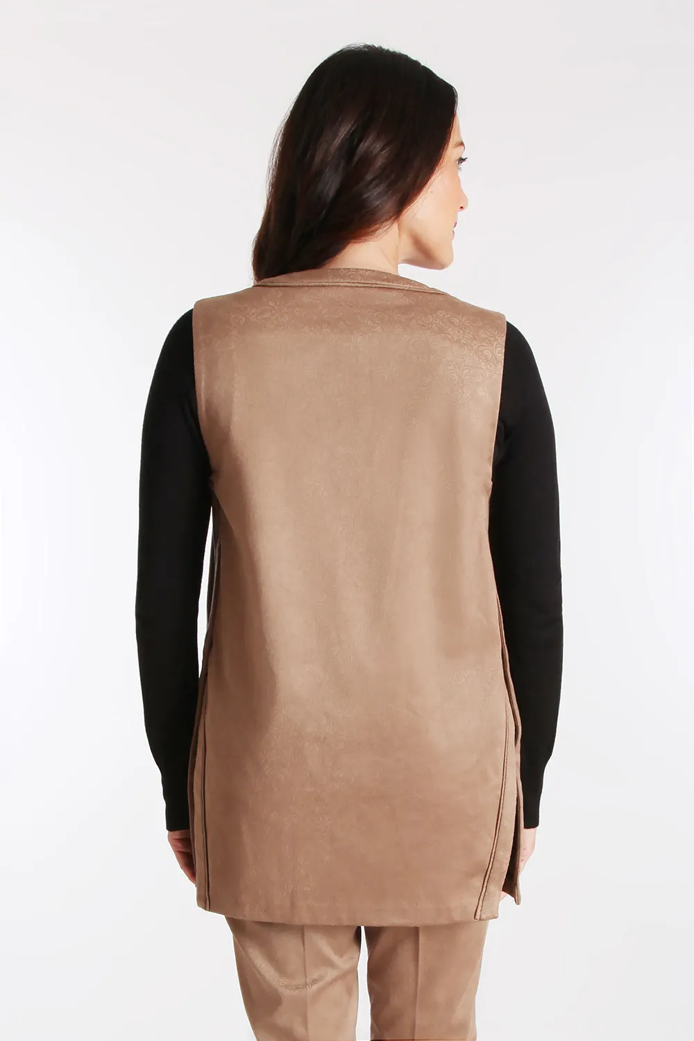 Georgette Vest - Embossed Faux Suede: FINAL SALE