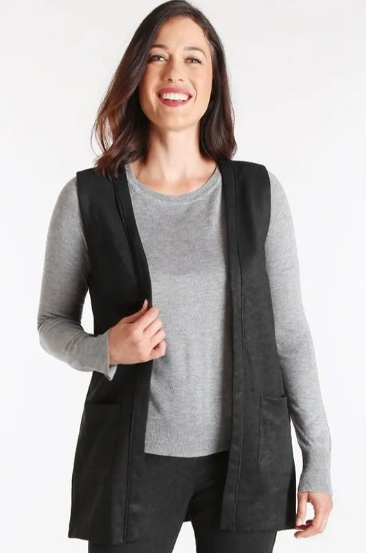 Georgette Vest - Embossed Faux Suede: FINAL SALE