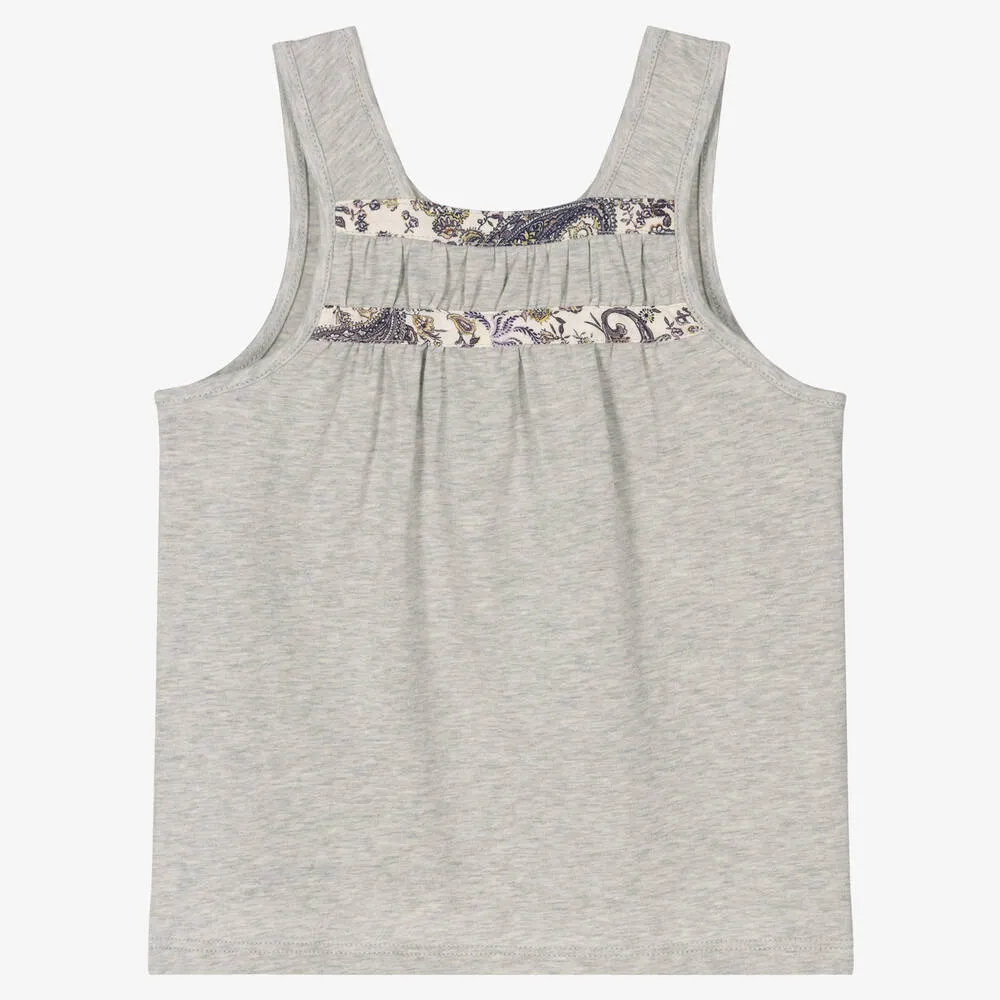 Girls Grey Cotton Vest Top