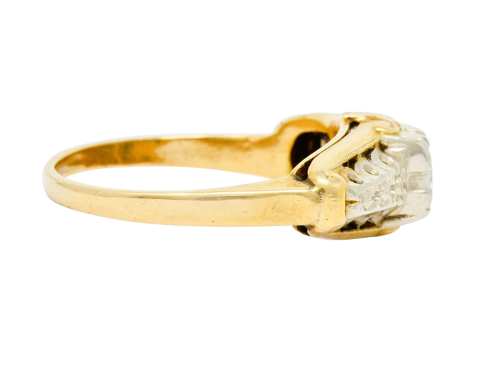 Granat Brothers Diamond 14 Karat Two-Tone Gold Orange Blossom Engagement Ring