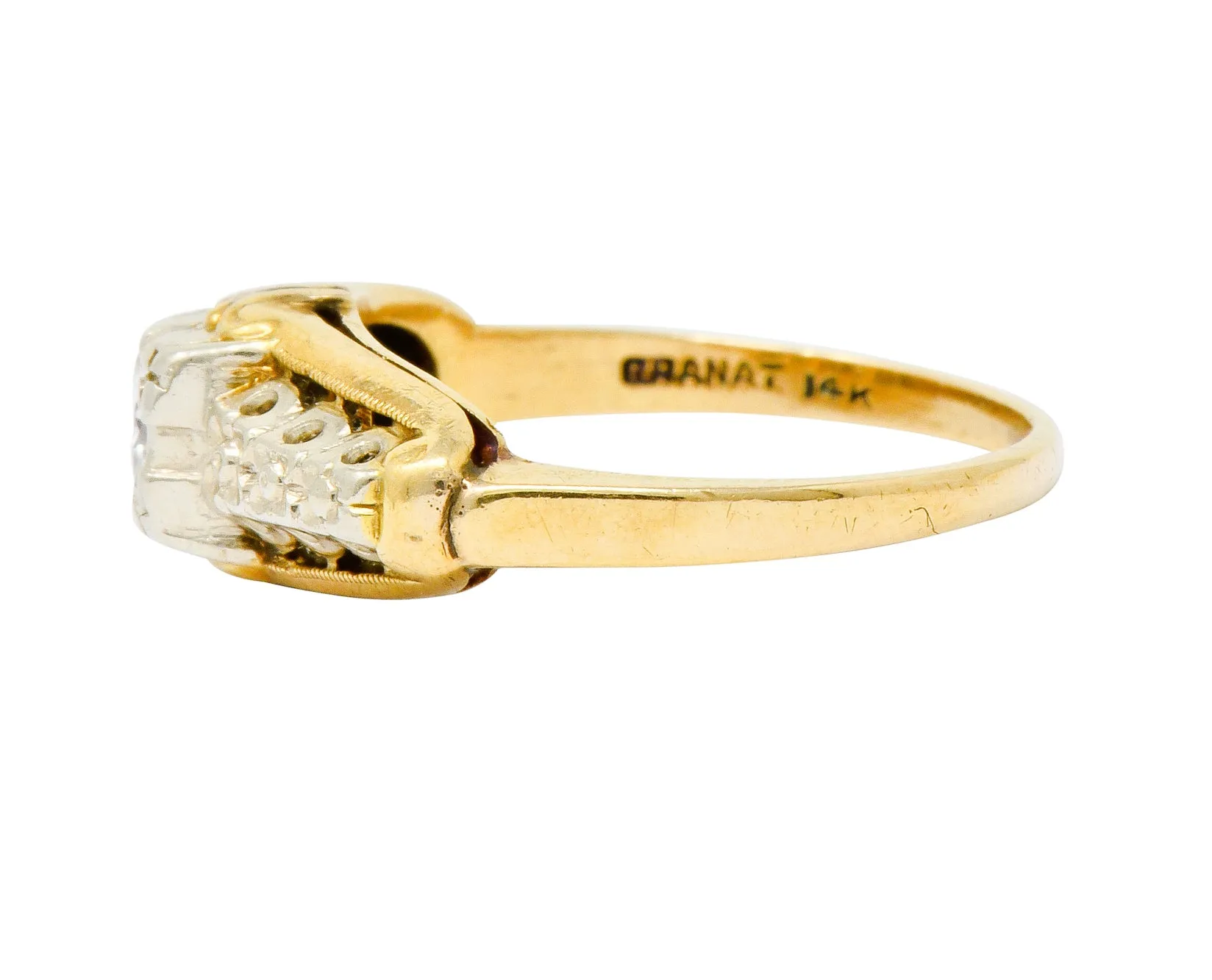 Granat Brothers Diamond 14 Karat Two-Tone Gold Orange Blossom Engagement Ring