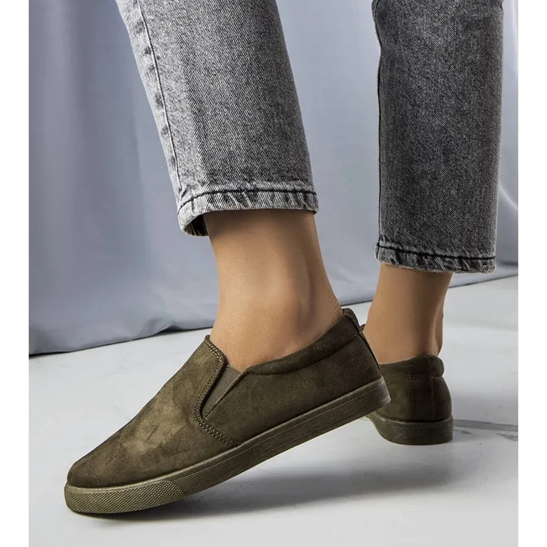 Green eco-suede sneakers from Leroy