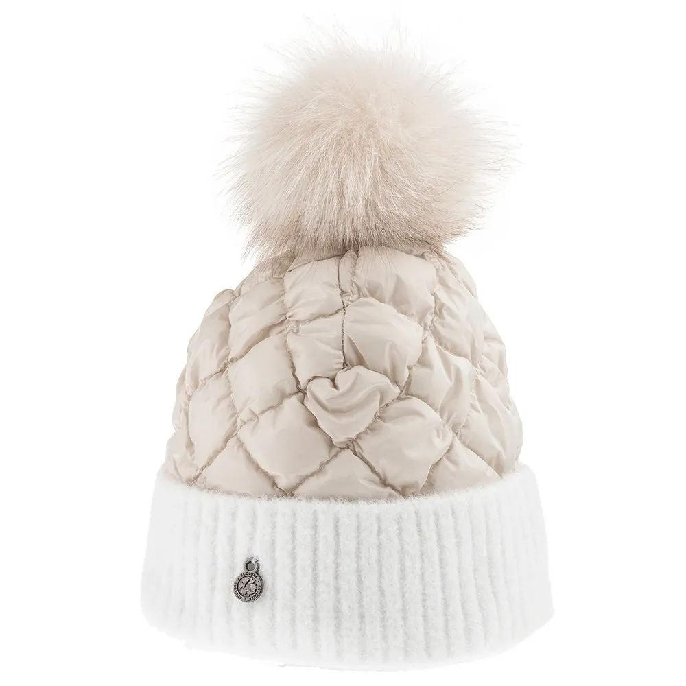 Harricana Puffer Beanie with Real Fur Pom (Women's)