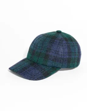 HARRIS TWEED BASEBALL CAP - BLACKWATCH