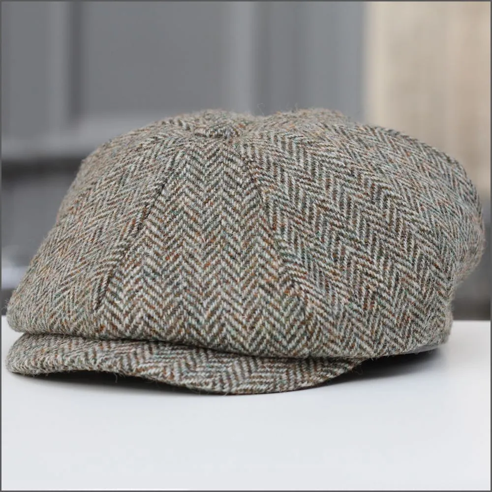 Harris Tweed Carloway 8 Piece Fawn Herringbone Cap+