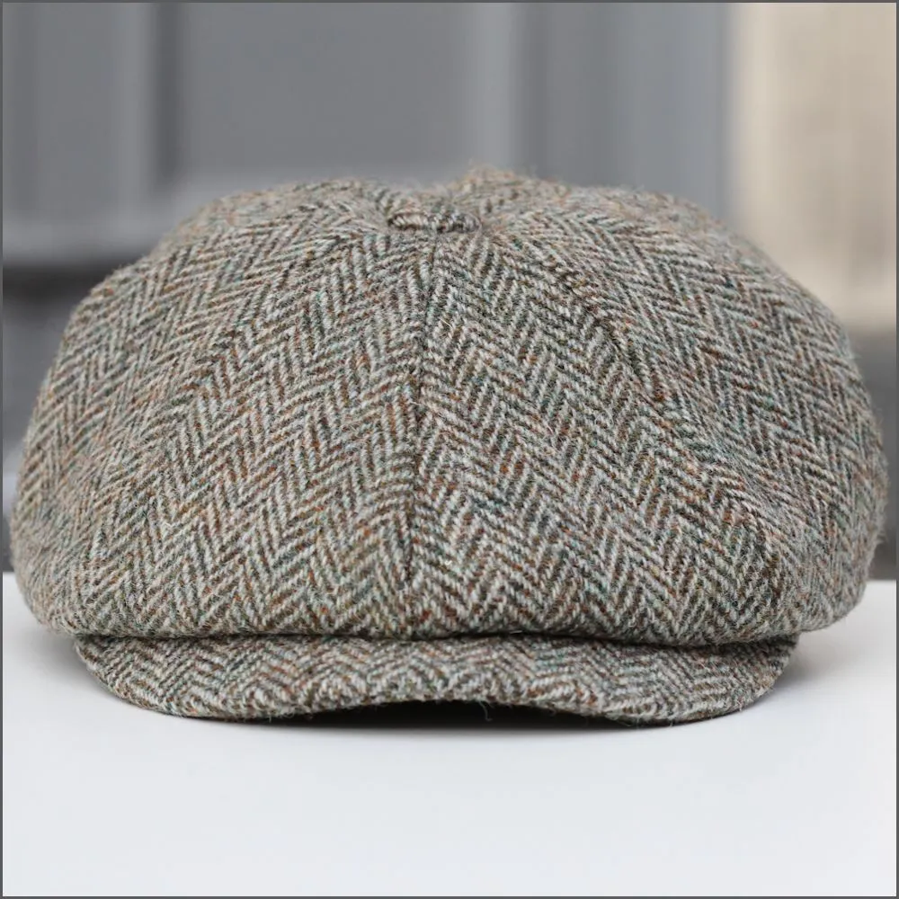 Harris Tweed Carloway 8 Piece Fawn Herringbone Cap+