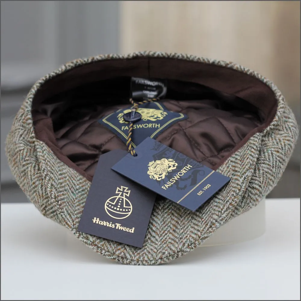 Harris Tweed Carloway 8 Piece Fawn Herringbone Cap+