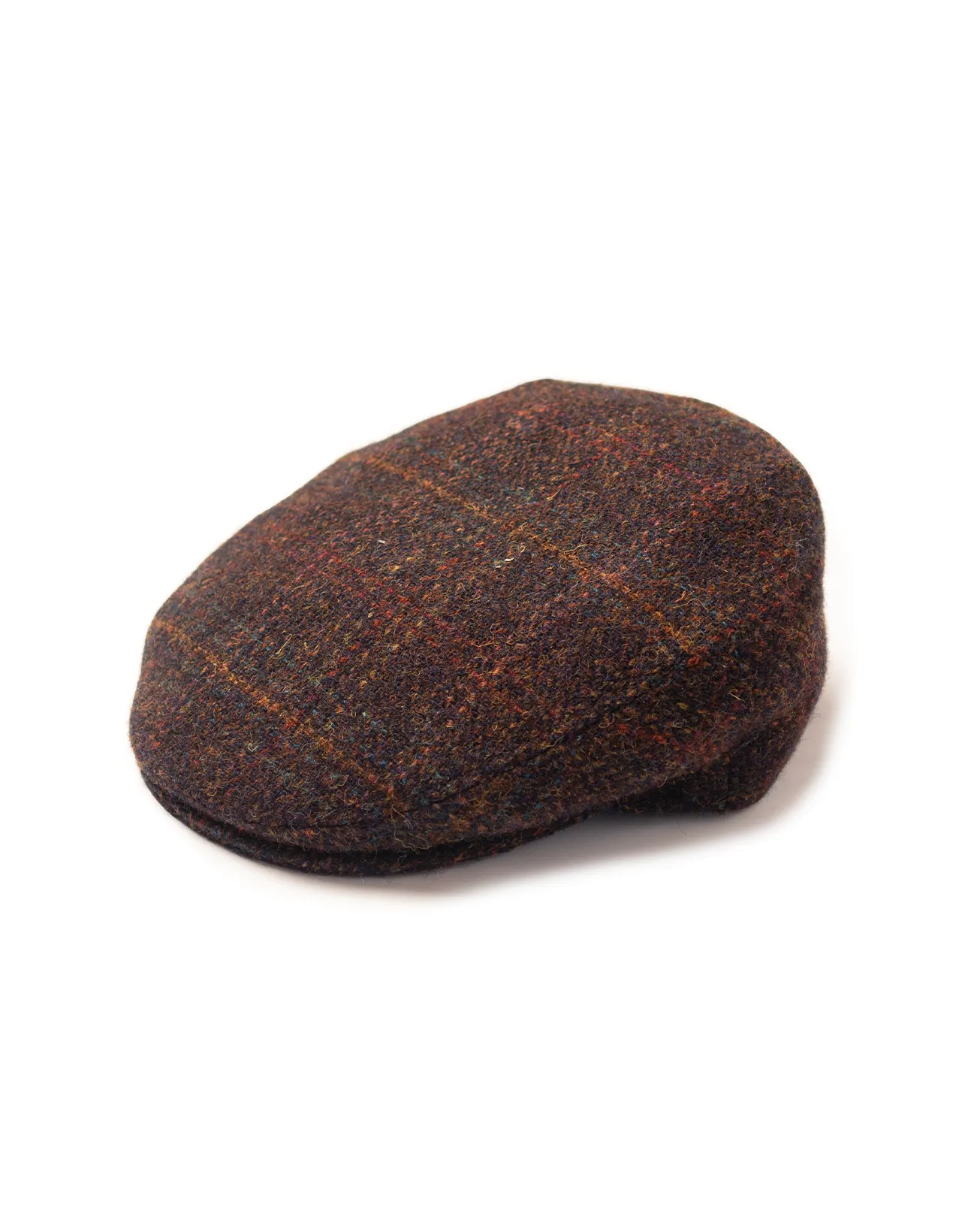 HARRIS TWEED IVY CAP - BROWN MULTI WINDOWPANE