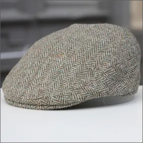 Harris Tweed Stornoway Beige Herringbone Cap+