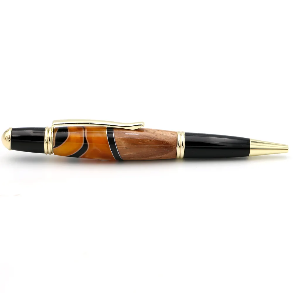 Hawaiian Koa and Orange Resin Gatsby Pen