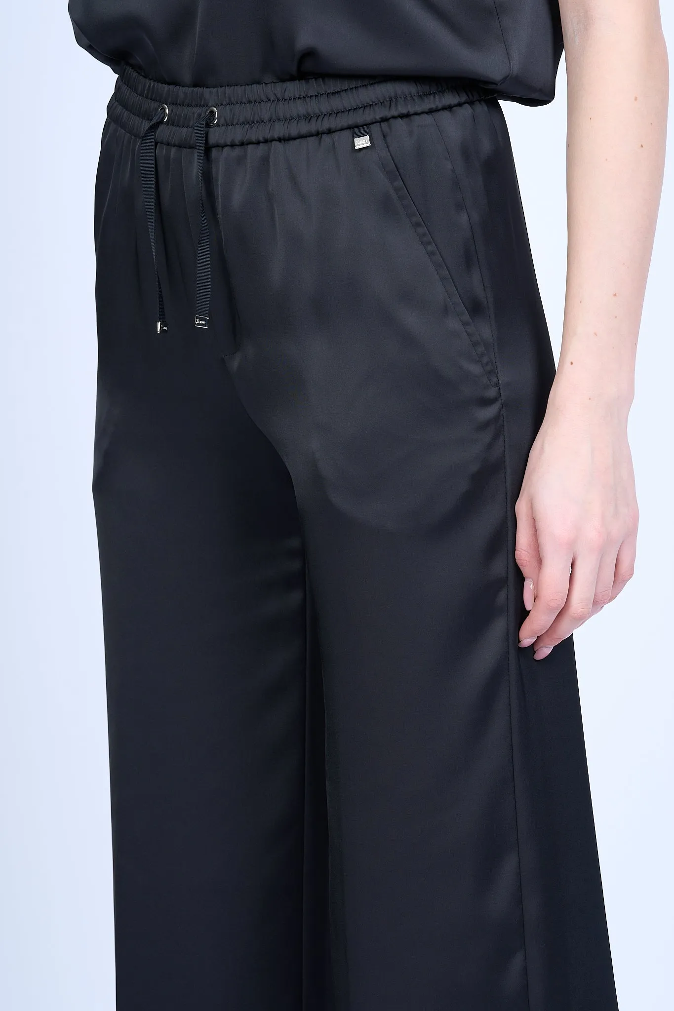 Herno Pantaloni Satin Nero Donna