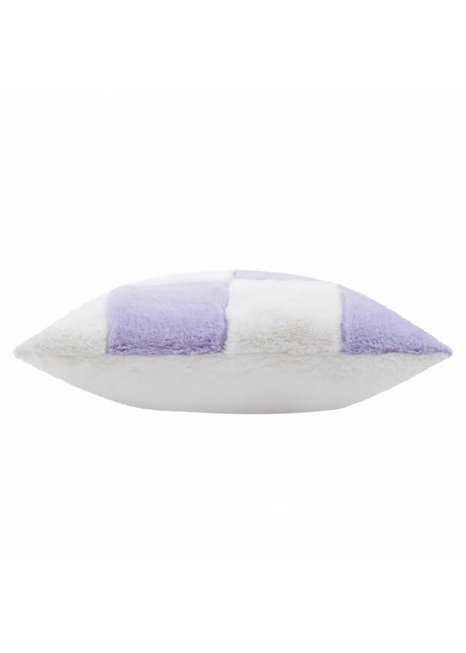 Heya Home Cozee Check Faux Fur Filled Cushion (50 x 50 x 8 cm)