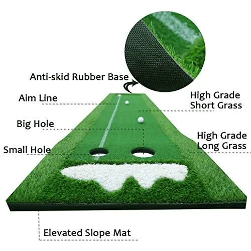 Home Putting Green (2x10 Foot) with Free Golf Alignment Mirror