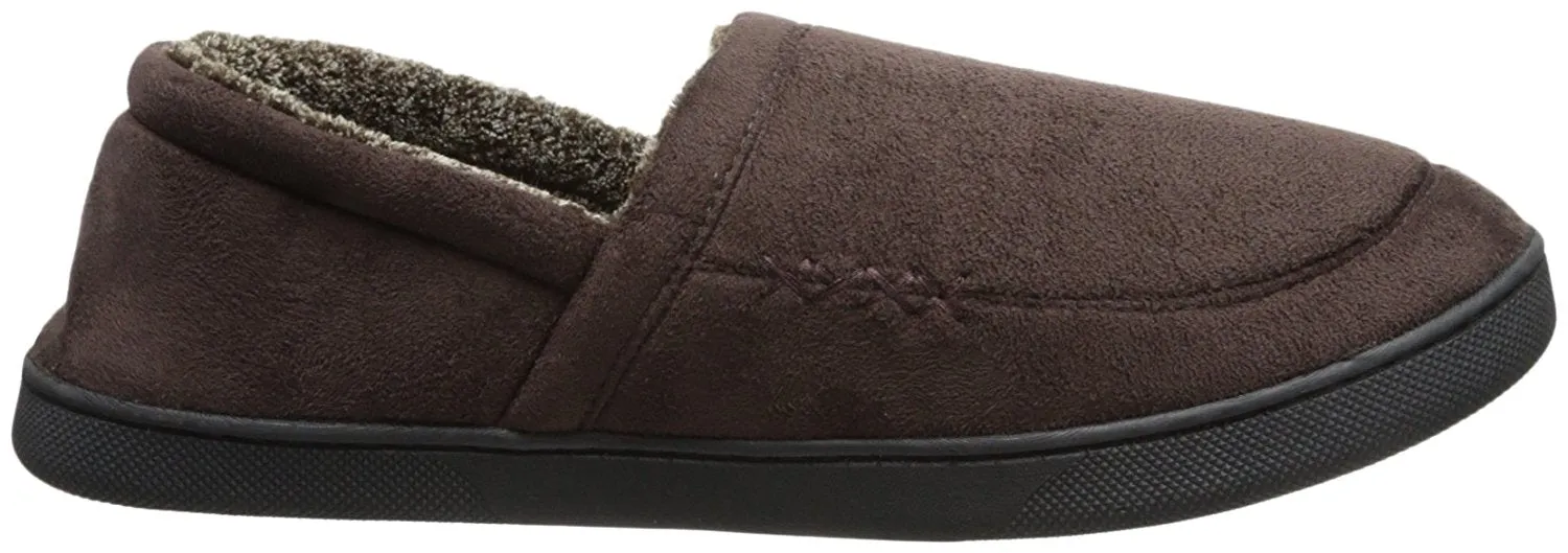 Isotoner Isotoner Men's Microsuede A-Line Slip-On Slipper with Plush Tweed Lining