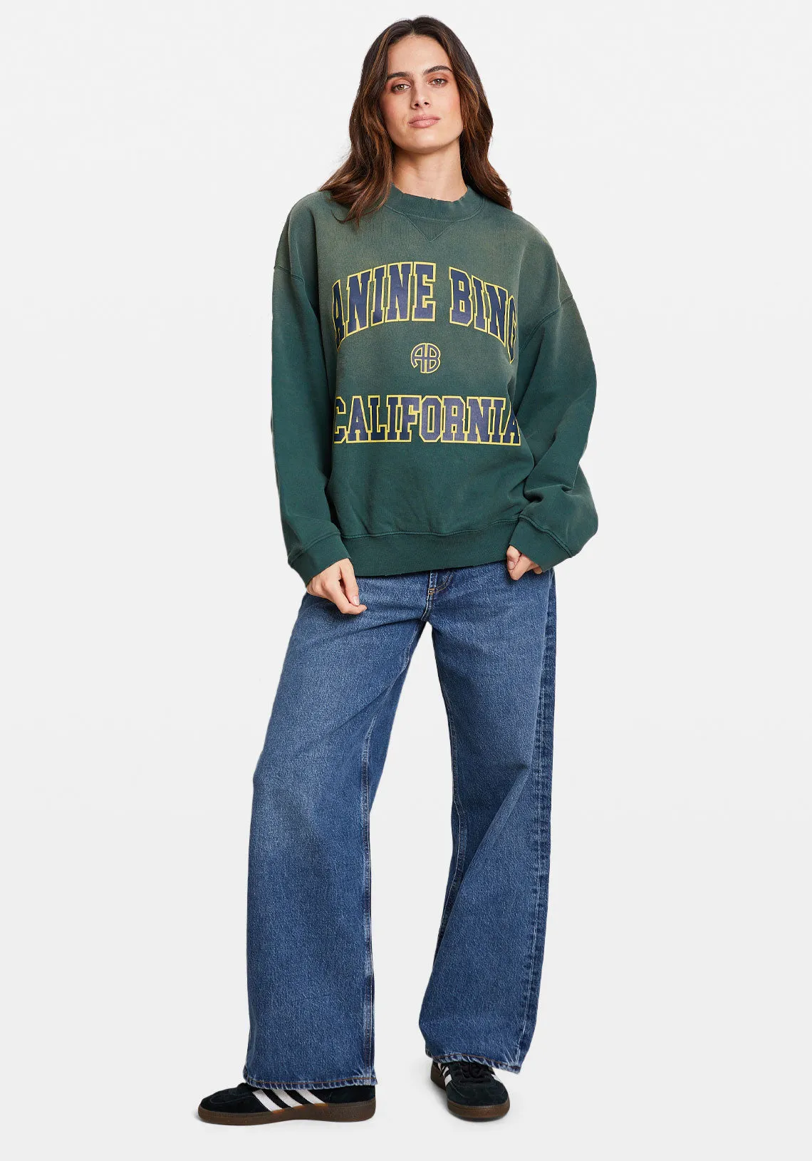 JACI SWEATSHIRT ANINE BING CALIFORNIA WASHED FADED GREEN