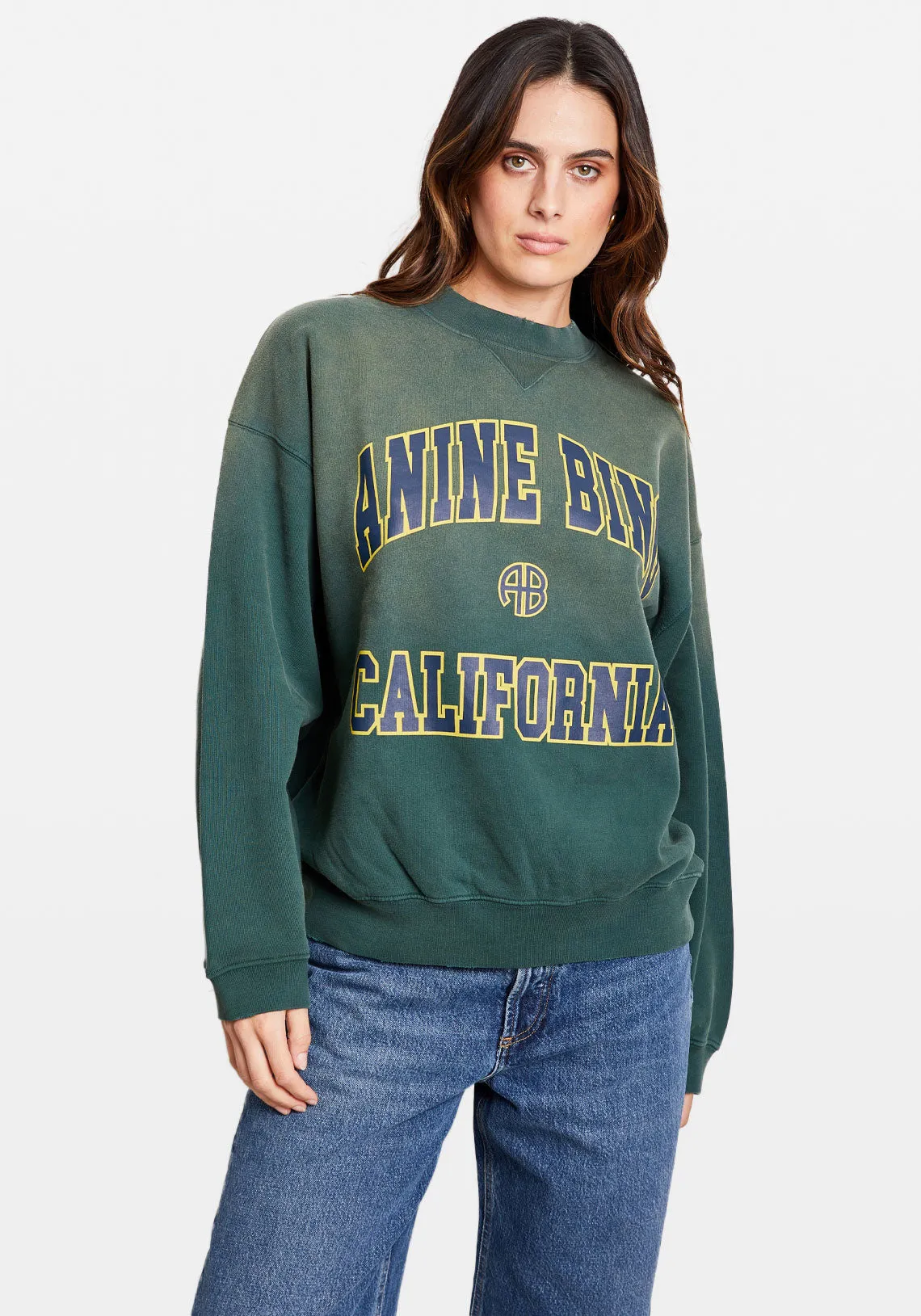 JACI SWEATSHIRT ANINE BING CALIFORNIA WASHED FADED GREEN